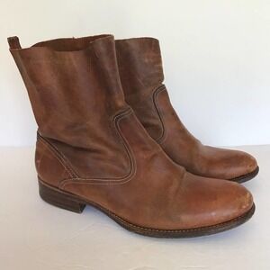 n.d.c. CARA Made By Hand Leather Ankle Boots 37/6 EU Brown Distressed Grunge